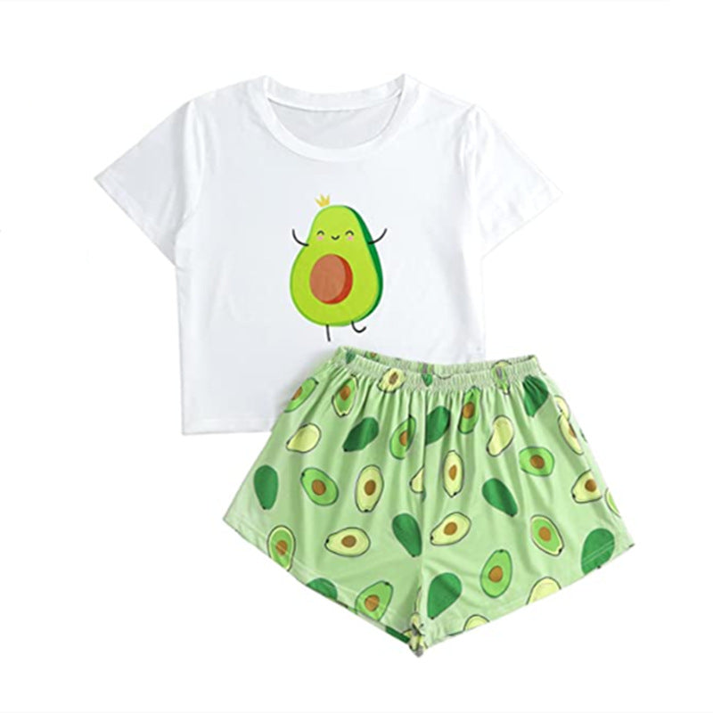 Cute Printed Women's Short-Sleeved Pajama Set