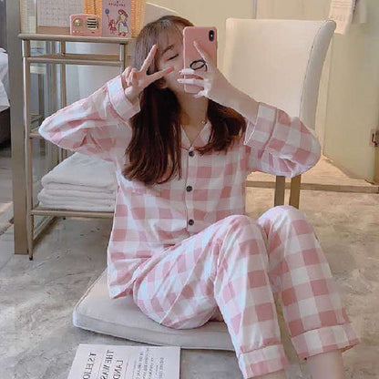 Cute Women's Long Sleeve Pajama Set for Home Wear