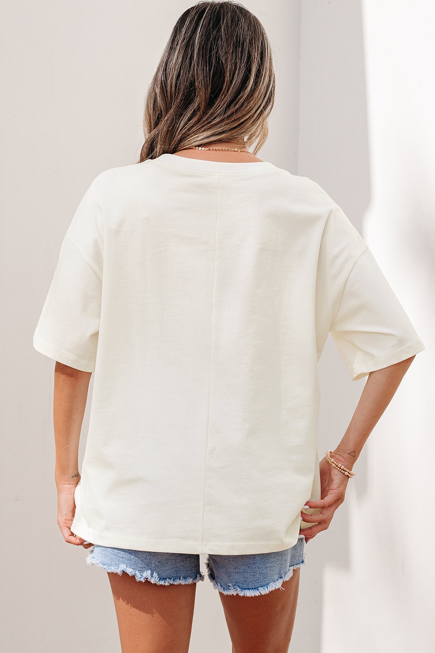 Star Print Studded Cotton Tee