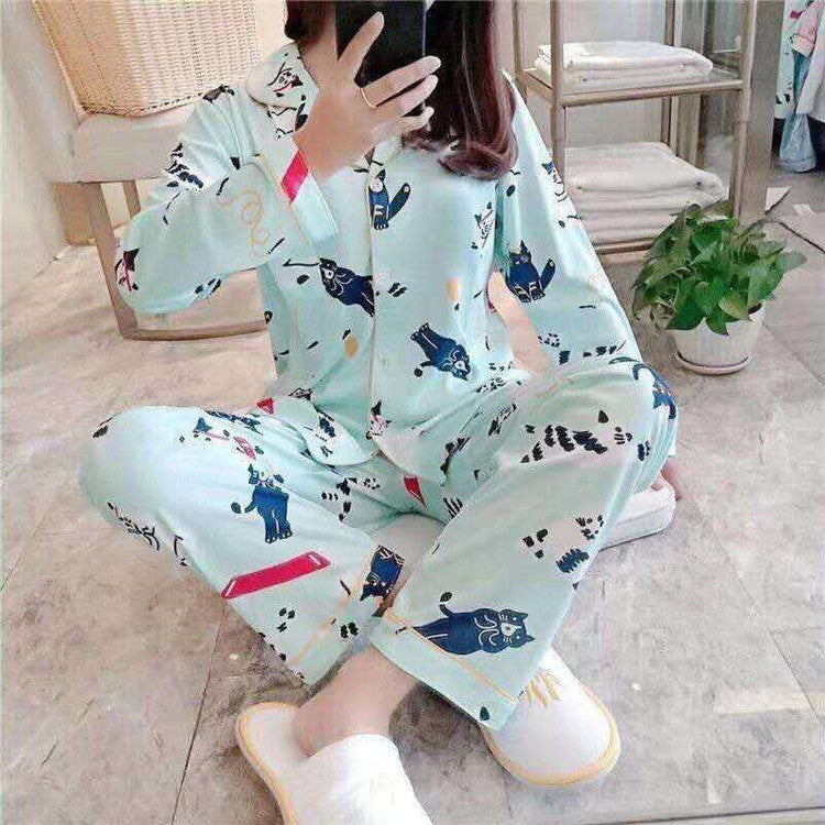 Cute Women's Long Sleeve Pajama Set for Home Wear