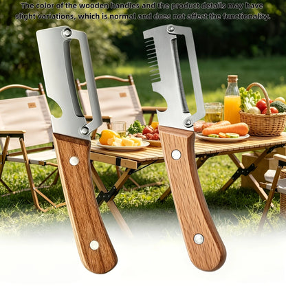Premium Stainless Steel Vegetable & Fruit Peeler with Wooden Handle