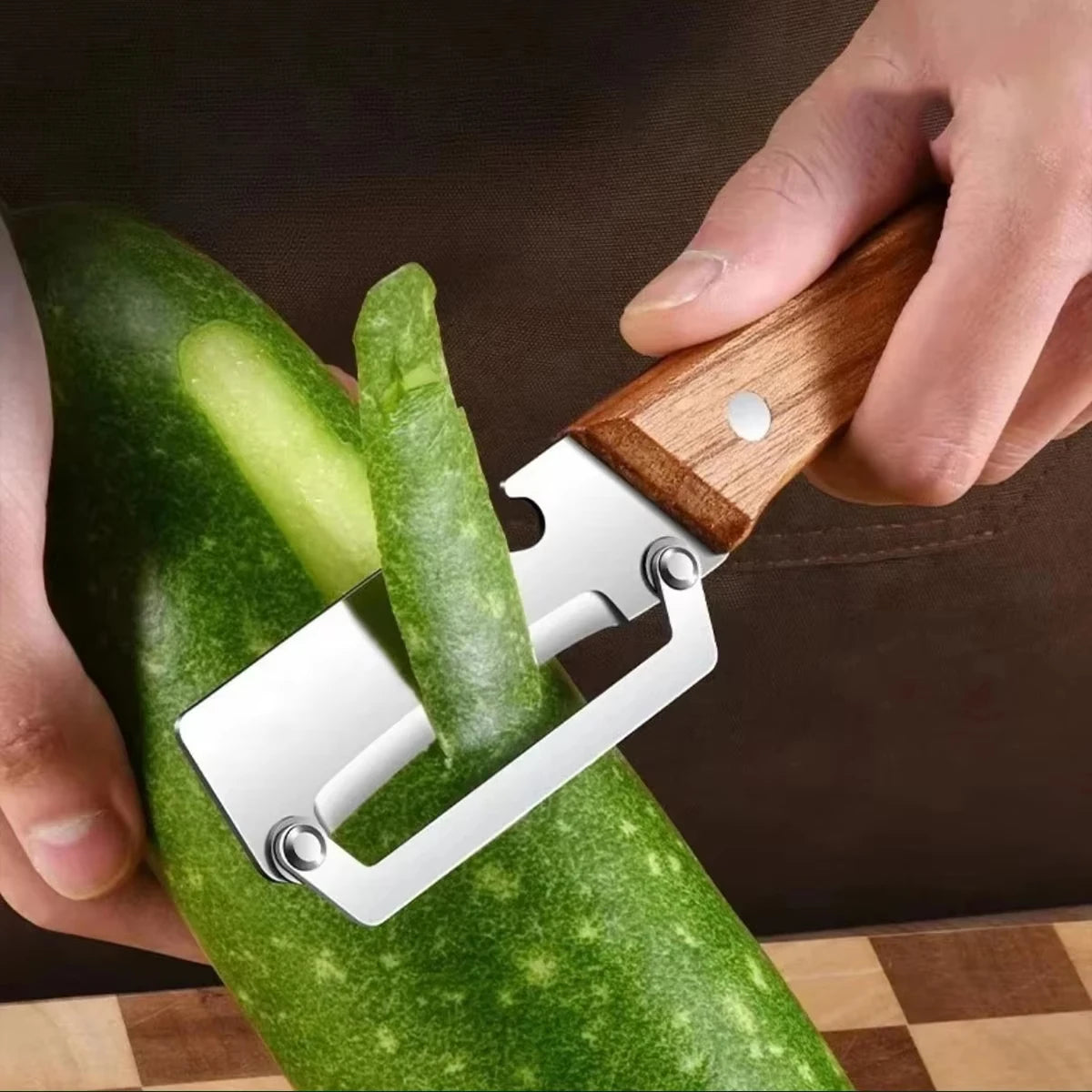 Premium Stainless Steel Vegetable & Fruit Peeler with Wooden Handle