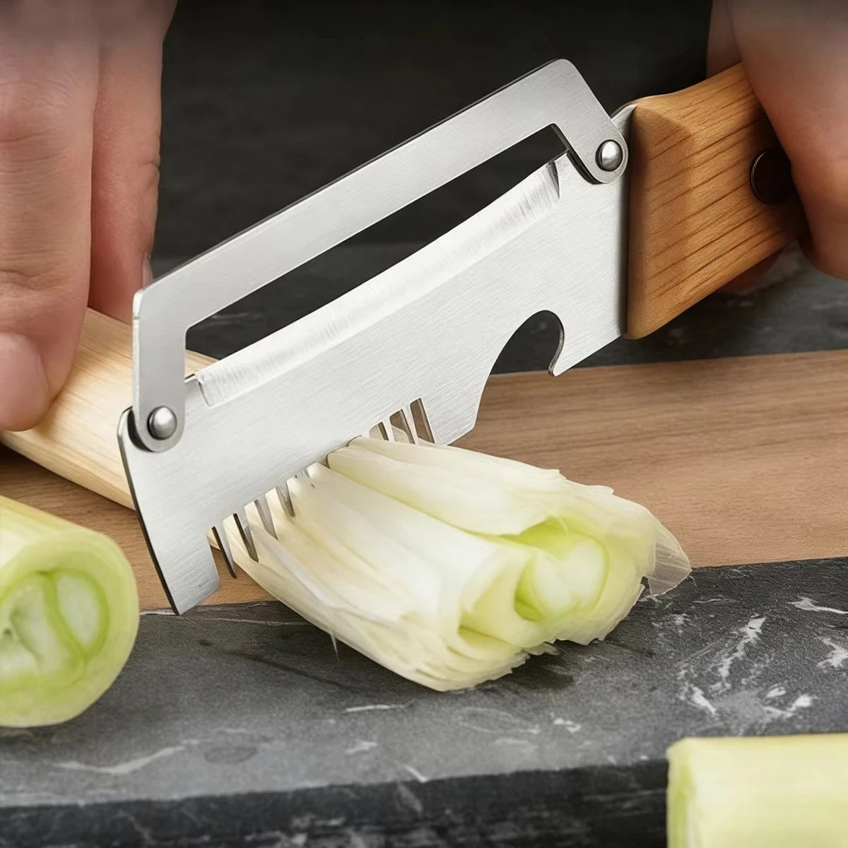 Premium Stainless Steel Vegetable & Fruit Peeler with Wooden Handle