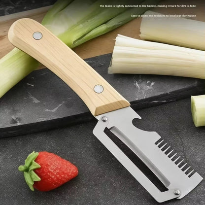 Premium Stainless Steel Vegetable & Fruit Peeler with Wooden Handle