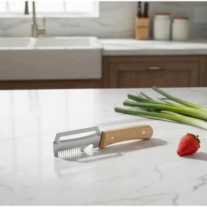 Premium Stainless Steel Vegetable & Fruit Peeler with Wooden Handle