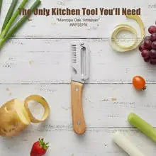 Premium Stainless Steel Vegetable & Fruit Peeler with Wooden Handle