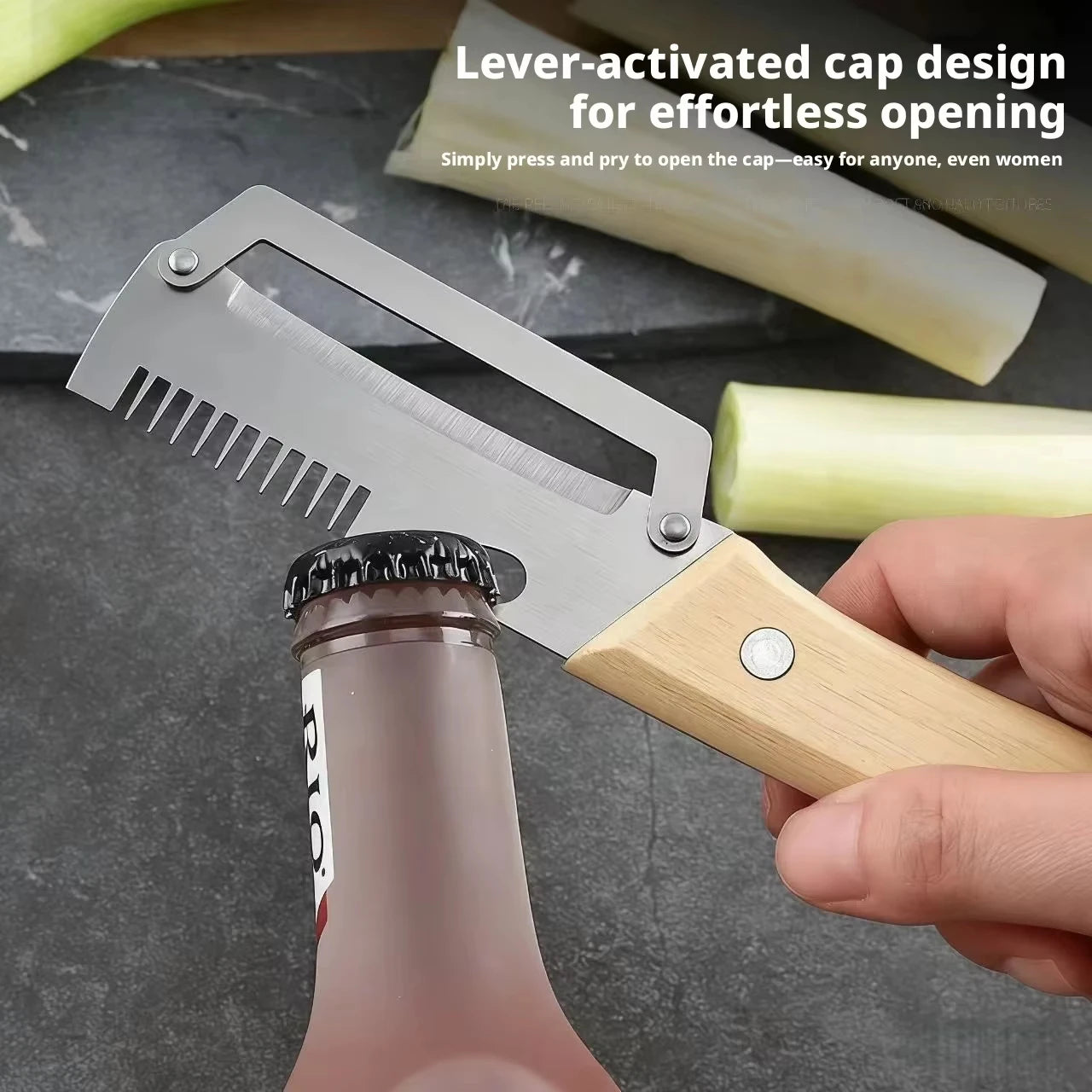 Premium Stainless Steel Vegetable & Fruit Peeler with Wooden Handle
