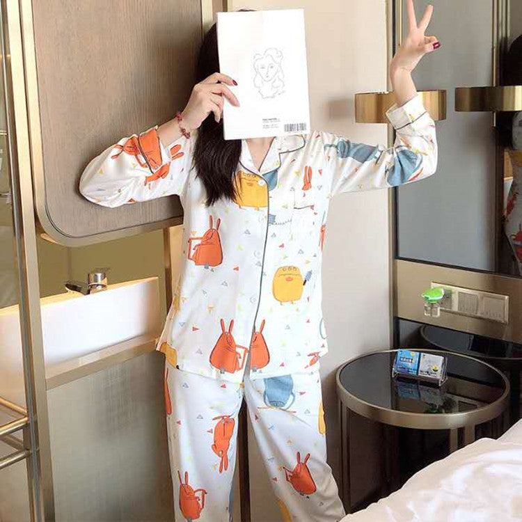 Cute Women's Long Sleeve Pajama Set for Home Wear
