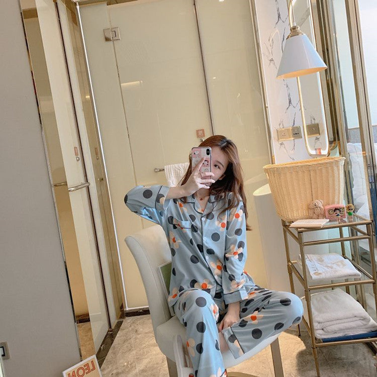 Cute Women's Long Sleeve Pajama Set for Home Wear