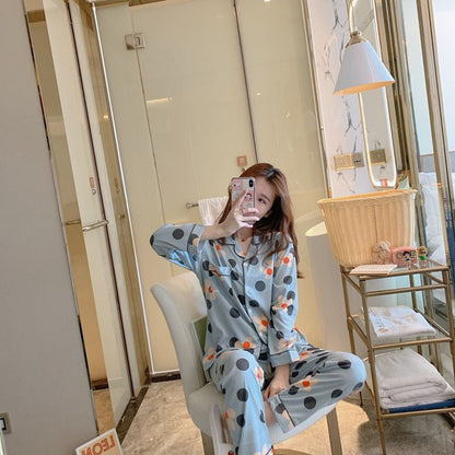 Cute Women's Long Sleeve Pajama Set for Home Wear