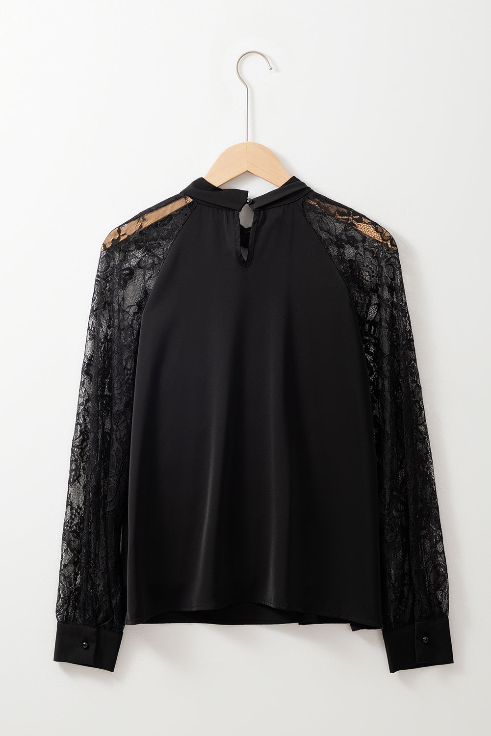 Lace Sleeve Keyhole Blouse